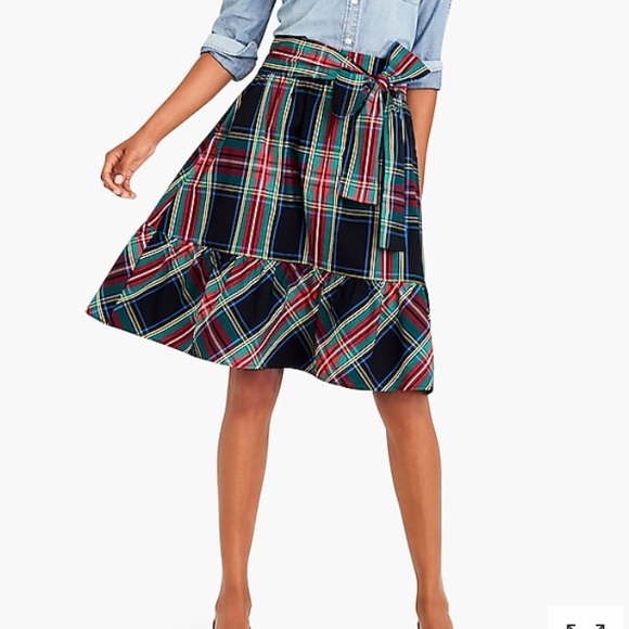 J. Crew Dresses & Skirts - J. Crew Big Bow Plaid Midi Skirt